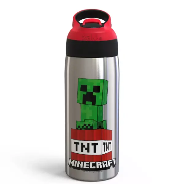 Minecraft 19oz Stainless Steel Water Bottle Red/Green - Zak Designs