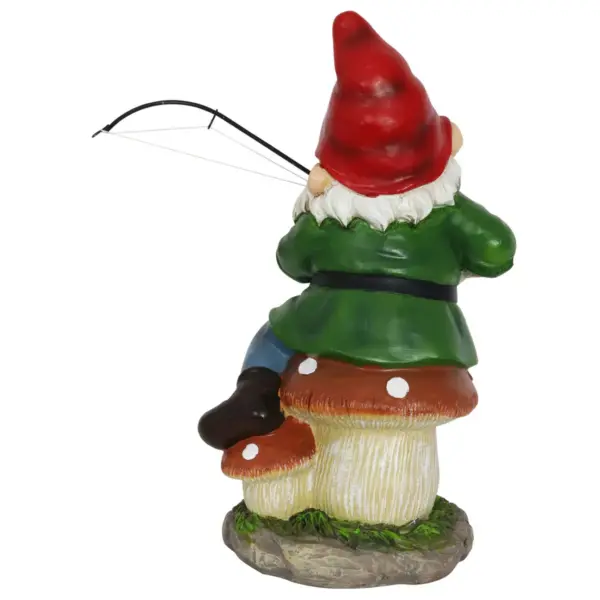 11.14" Resin Fishing Frodo Gnome Red/Green/Blue - Exhart