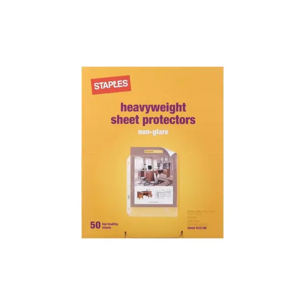 Staples Heavyweight Sheet Protectors Clear 50/Box (34749) 633188