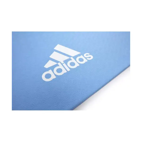 Adidas ADYG-10100GB Universal Exercise Roll Up Slip Resistant Fitness Pilates and Yoga Mat, 8mm Thick, Glow Blue