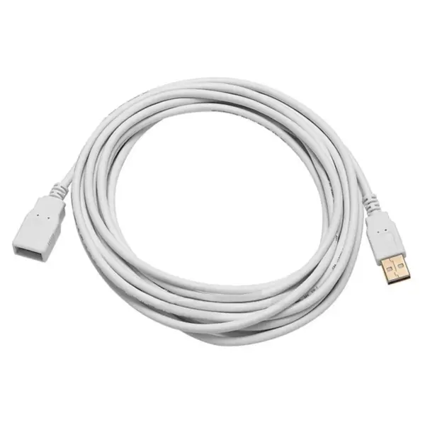 Monoprice USB 2.0 Extension Cable - 15 Feet - White | USB Type-A Male to USB Type-A Female