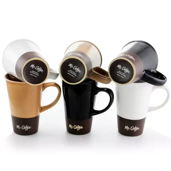 Mr. Coffee Cafe Zortea 6 Piece 16 Ounce Ceramic Mug Set in Assorted Colors