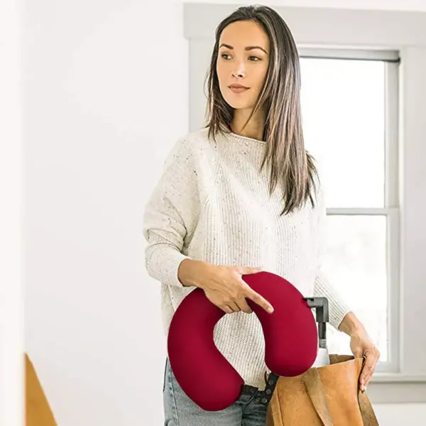 Lewis N. Clark Microbead Neck Travel Pillow - Red