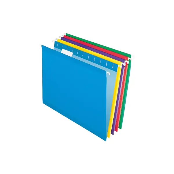 Staples Reinforced Hanging File Folders 5-Tab Letter Size Asst. Colors 25/BX 813110