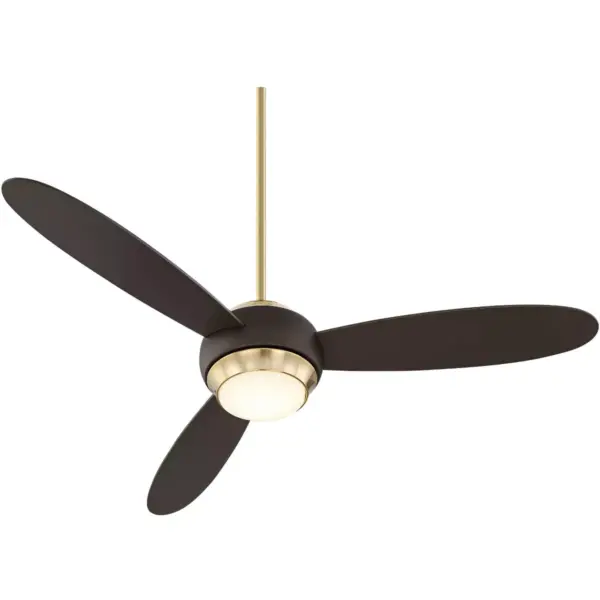 54" Casa Vieja Modern Ceiling Fan with Light LED Dimmable Bronze and Soft Brass for Living Room Kitchen Bedroom Dining