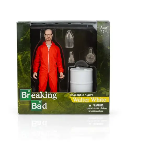 Mezco Toyz Breaking Bad Walter White In Orange Hazmat Suit Figure | Measures 6 Inches Tall