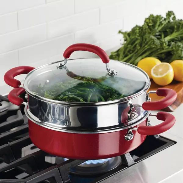 Rachael Ray Create Delicious 3qt Covered Sauteuse & Steamer Red