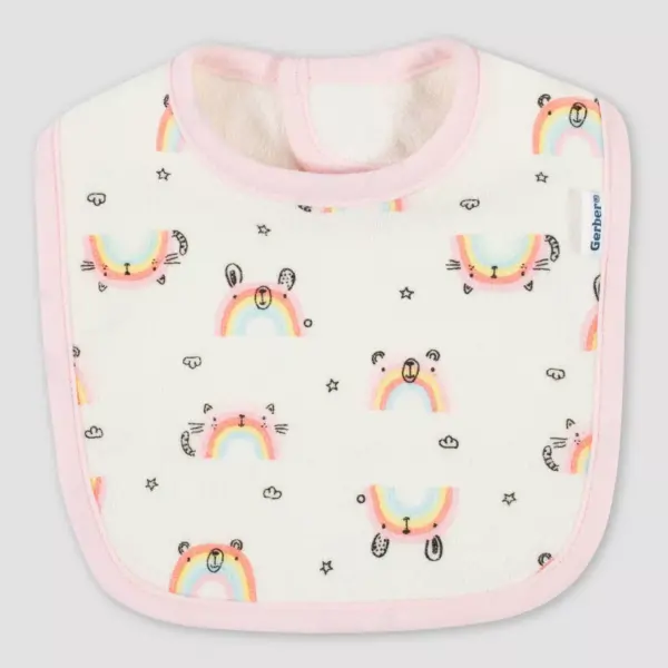 Gerber Baby Girls' 4pk Rainbow Bib