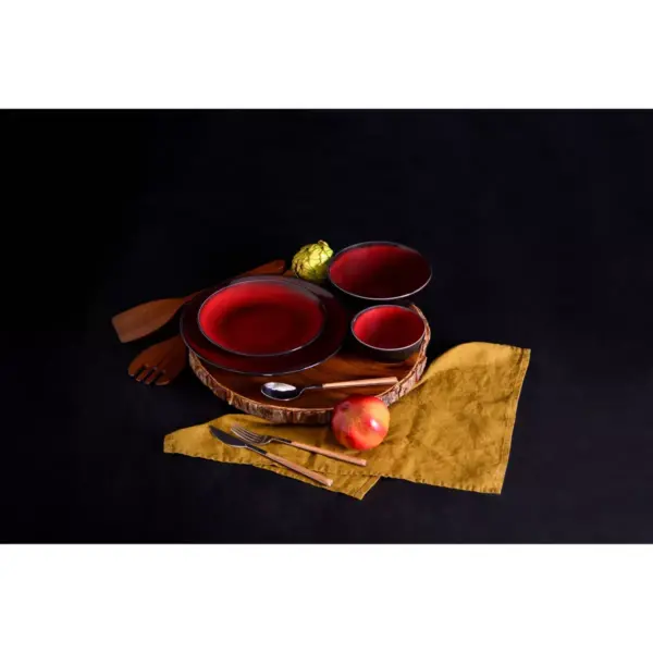 16pc Stoneware Soma Dinnerware Set Red - Sango