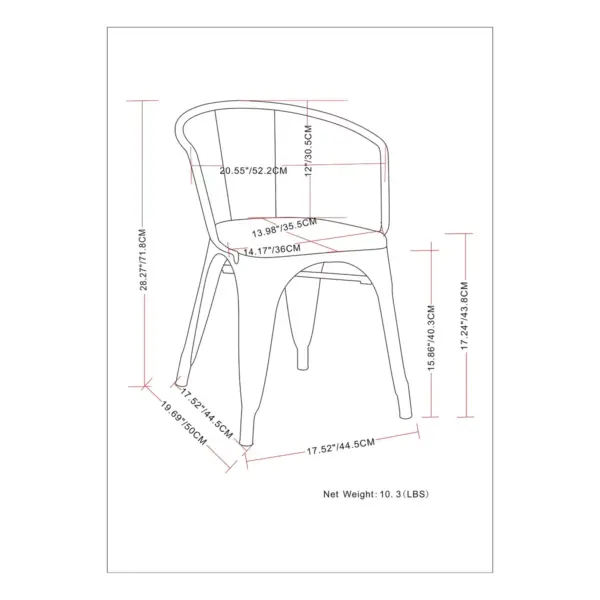 Set of 2 Elisse Metal Dining Armchairs Distressed Black/Silver - WyndenHall