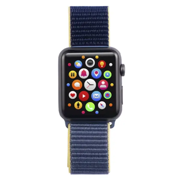 Insten Soft Woven Nylon Band for Apple Watch 42mm 44mm All Series SE 6 5 4 3 2 1, For Women Men Girls Boys Replacement Strap, Blue