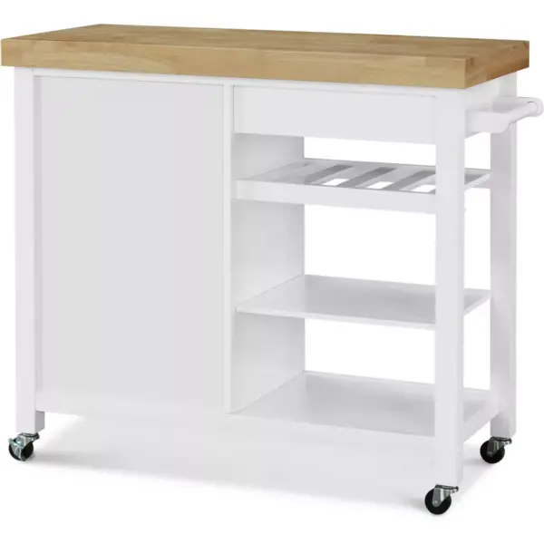 Denver Kitchen Cart White - ClickDecor