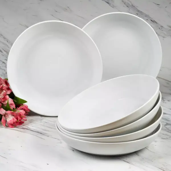 48oz 6pk Porcelain Bianca Dinner Bowls White - Certified International