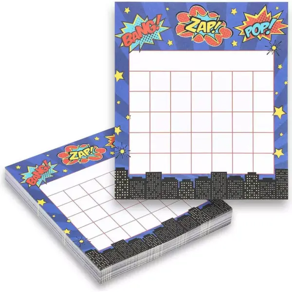 60-Pack Classroom Incentive Charts, Motivate Nice Behavior for Teachers Students, Hero Themed, 6x5.25"