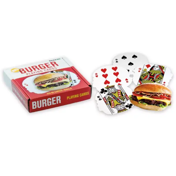 Gamago Hamburger-Shaped Playing Cards | 52 Card Deck + 2 Jokers