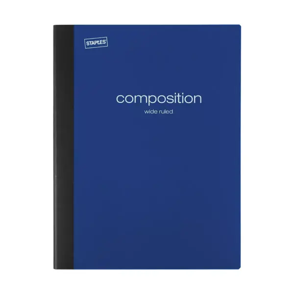 Staples Poly Composition Notebook Blue Wide Ruled 9-3/4" x 7-1/2" Each TR55086N/55086