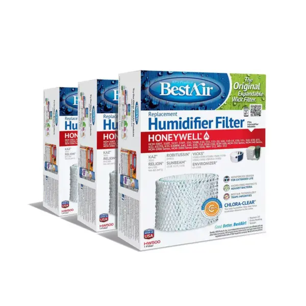 BestAir 3pk HW500 Humidifier Air Control Filter for Honeywell