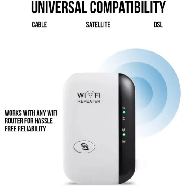 Dartwood WiFi Extender and Booster - Range Repeater with Coverage up to 1000 sq.ft and 10 Devices - For Wi-Fi 2.4GHz and Up to 300 Mbps