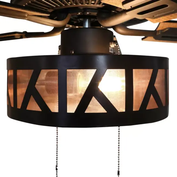 52" 5-Blade LED Zander Urban Industrial Caged Lighted Ceiling Fan - River of Goods