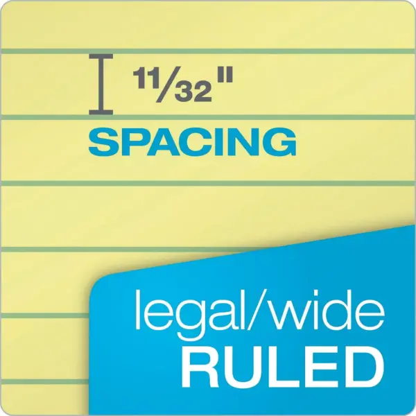 TOPS "The Legal Pad" Ruled Perforated Pads 8 1/2 x 11 3/4 Canary 50 Sheets Dozen 7532