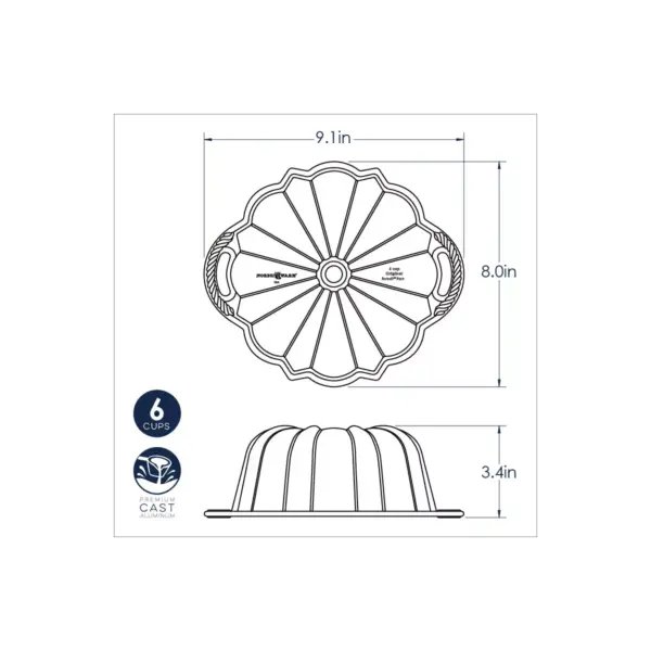 Nordic Ware 6-Cup Anniversary Bundt Pan