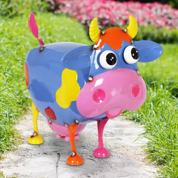 Metal Painted Cow - Exhart