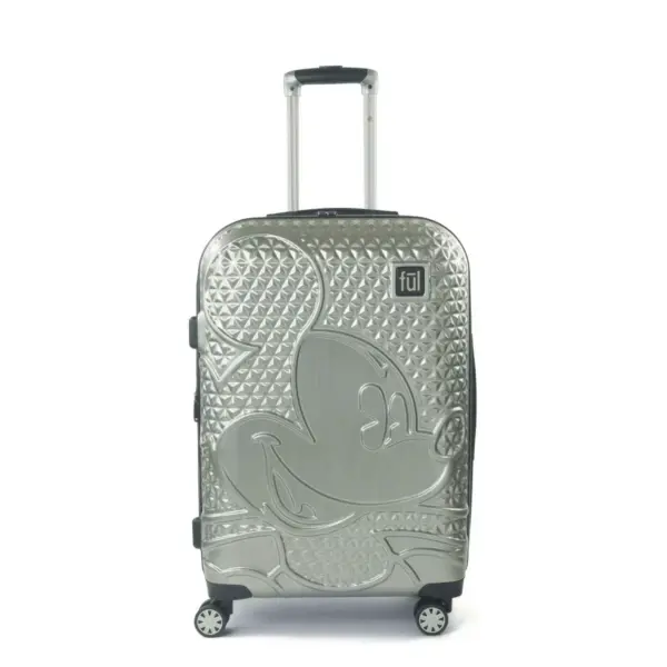 FUL Disney Mickey Mouse Textured 25" Hardside Rolling Suitcase - Silver