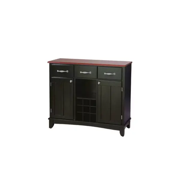 Hutch-Style Buffet Wood/Black/Cherry - Home Styles