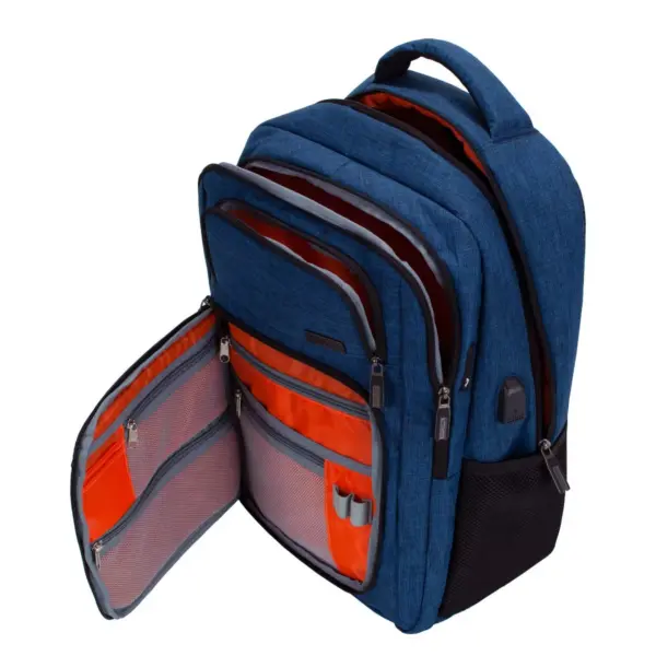 Rockland 18.5'' Slim Pro USB Laptop Backpack - Blue