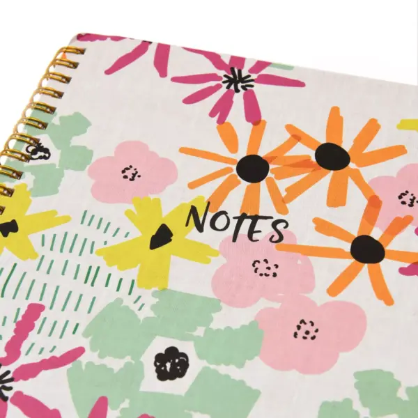 Abstract Floral 'Notes' Spiral Notebook 1 Subject - Roobee