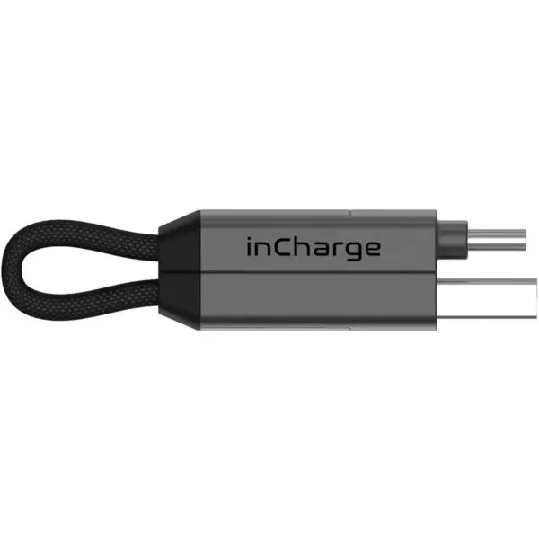 inCharge 6 - The Six-in-One Swiss Army Knife of Cables, Portable Keyring USB/USB-C/Micro USB/Lightning Cable for All of Your Devices (Mercury Grey)