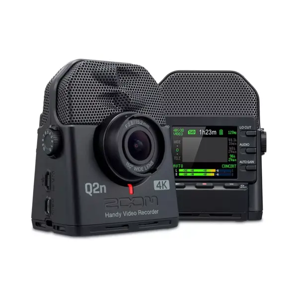 ZOOM Compact Q2N-4K Handy Recorder and 4K Camera for Live Streaming Music Videos with HD Capability, 150 Degree Lens, and 12 Lighting Presets, Black