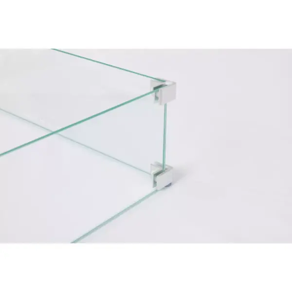 Tempered Glass Wind Guard for Rectangle LPG Fire Pit - Fire Sense