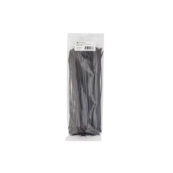 Monoprice 11-inch Cable Tie, 100pcs/Pack, 50 lbs Max Weight - Black