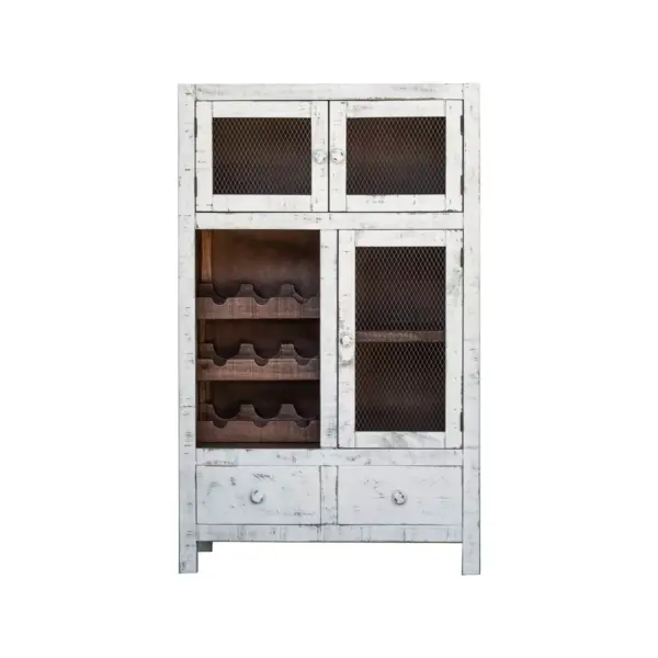 Irving Wine Cabinet Distressed White - Picket House Furnishings