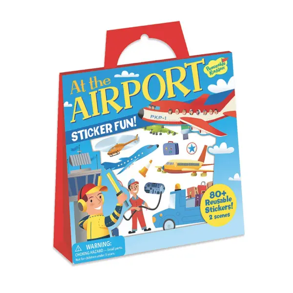 MindWare At The Airport Reusable Sticker Tote - Stickers - 82 Pieces