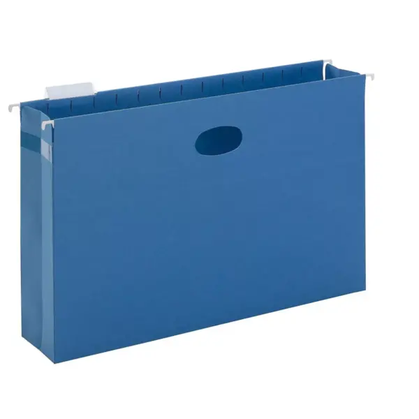 Smead 3" Cap Hanging Pockets w/Full-Height Gussets & 1/5 Tabs Legal Sky Blue 25/BX 64370