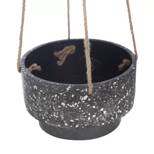 5" Terrazzo Hanging Planter Dark Gray - Sagebrook Home