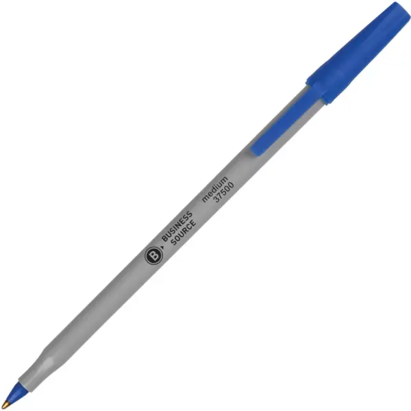 Business Source Ballpoint Stick Pens Med Pt 60/BX Blue 37532