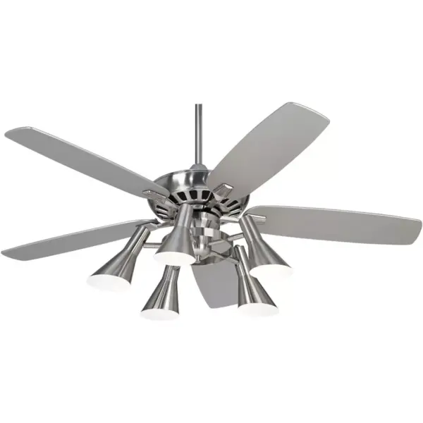 52" Casa Vieja Retro Ceiling Fan with Light Kit LED Dimmable Remote Brushed Nickel Silver 5-Light for Living Room Kitchen Bedroom