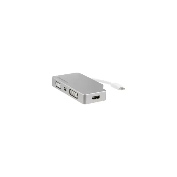 StarTech.com USB-C Multiport Video Adapter - 4-in-1 USB-C to DVI / HDMI / VGA / mDP Video Adapter - Silver- 4K 30 Hz - CDPVGDVHDMDP