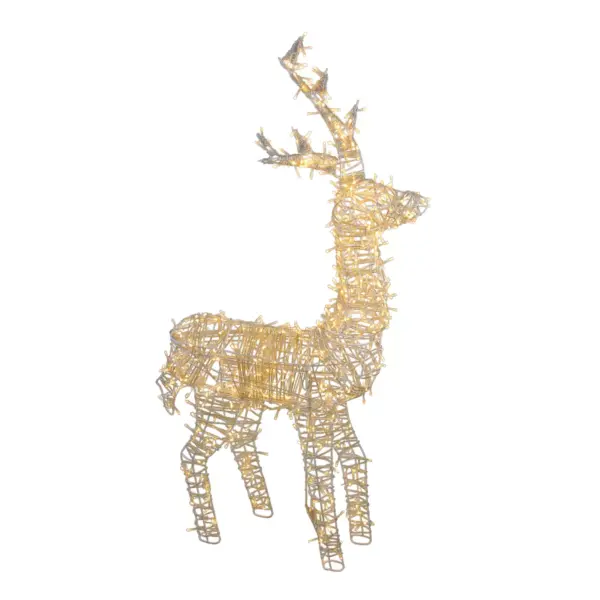 Northlight 48" Pre-Lit White LED Upright Standing Reindeer Christmas Outdoor Decoration