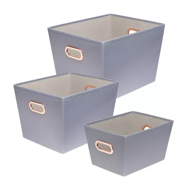 Honey-Can-Do Decorative Organizing Totes Gray