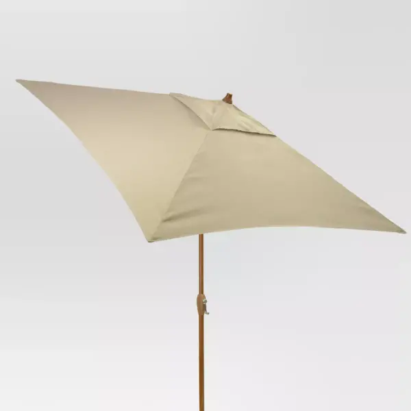 6.5' Square Umbrella - Tan - Medium Wood Finish - Threshold™