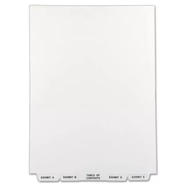 Avery-Style Legal Exhibit Bottom Tab Divider Title: Exhibit A-Z Letter White 11376