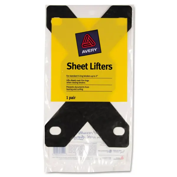 Avery Triangle Shaped Sheet Lifter for Three-Ring Binder Black 2/Pack 75225