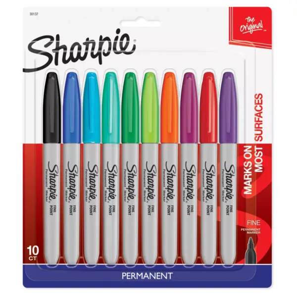 10ct Sharpie Fine Tip Permanent Markers Multicolor