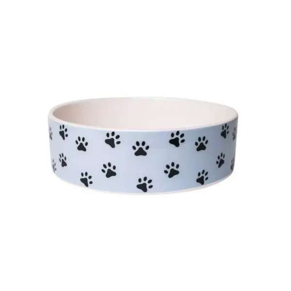 Park Life Designs Pawz Dog Bowl 4 Cup - M - Blue - 6.25"