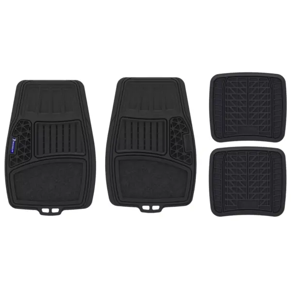 Michelin 19"x34" 4pc Rubber Floormat Set Black