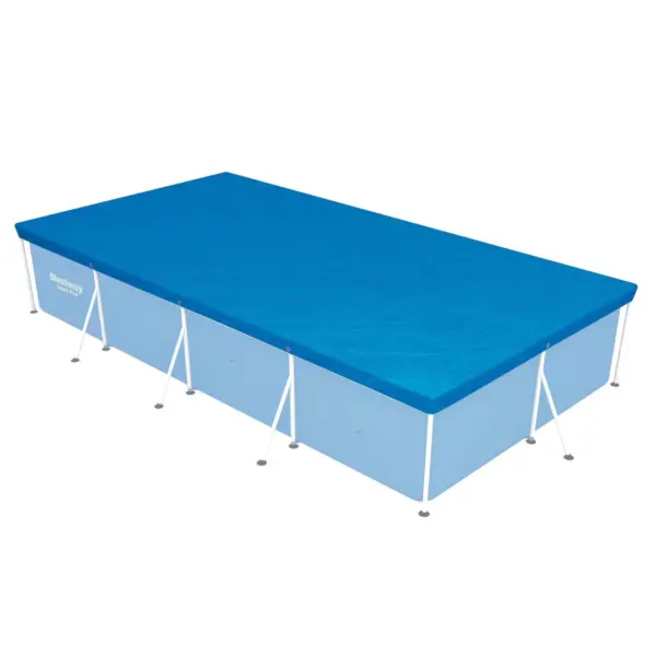 Bestway 58107 Flowclear Pro Rectangular Above Ground Swimming Pool Cover, Blue